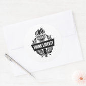 Think Liberty - Torch Logo - Witte Sticker (Envelop)