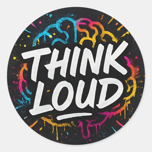 Think Loud – Graffiti Brainpower Sticker (Voorkant)