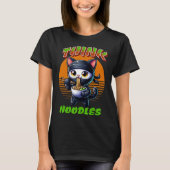 Think Noodles - Mmm Noodles Kawaii Ninja Cat Funny T-shirt (Voorkant)