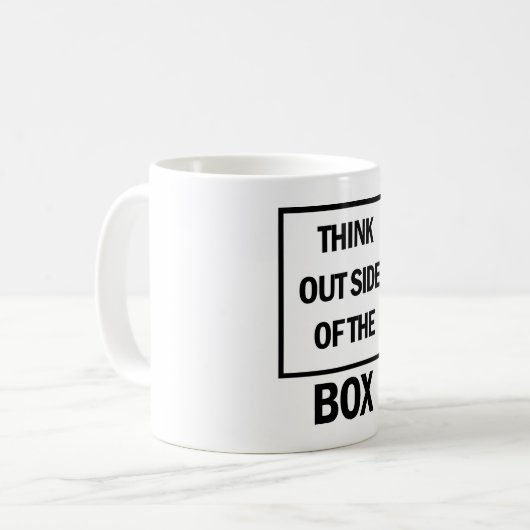Think Outside Of The Box Koffiemok (Voorkant links)