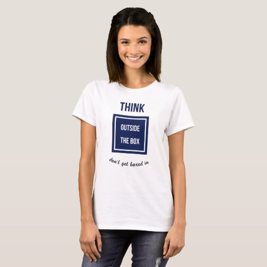 Think outside the box add caption t-shirt (Voorkant volledig)