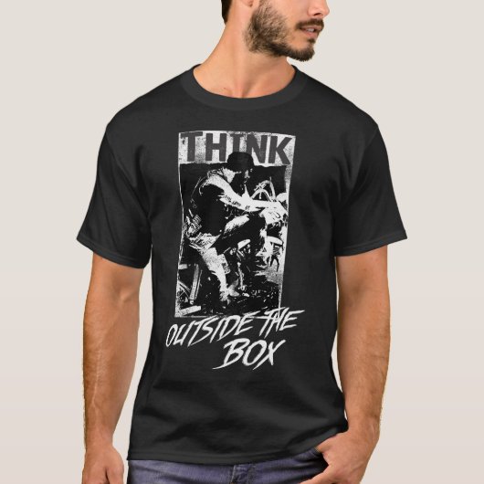 Think Outside The Box Motorcycle Rider Ride T-shirt (Voorkant)