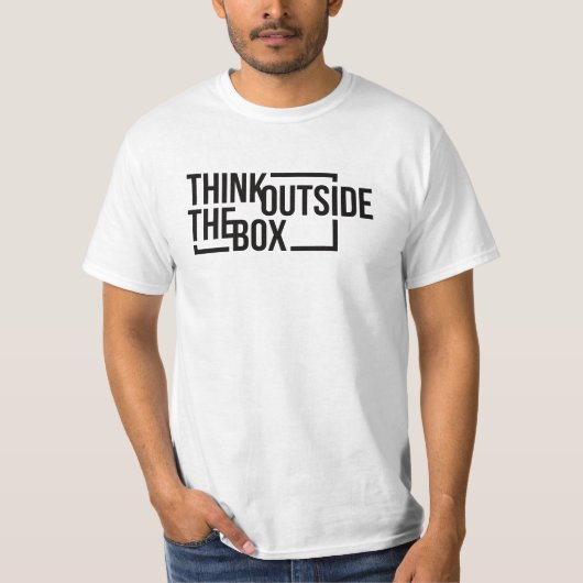 Think Outside The Box - tekst t-shirt (Voorkant)