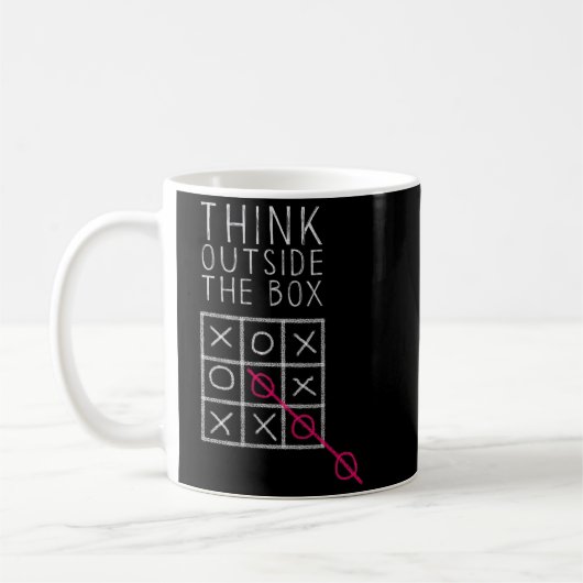 Think Outside The Box _ Tic Tac Toe _ Funny Sy Ner Koffiemok (Links)