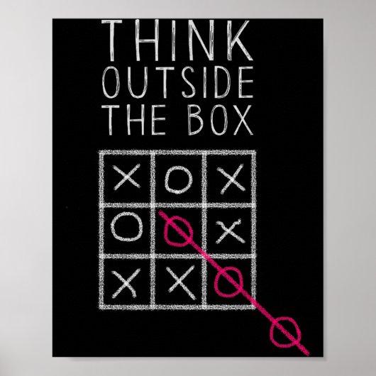 Think Outside The Box _ Tic Tac Toe _ Funny Sy Ner Poster (Voorkant)