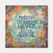  Think Positive Floral Inspirivity Magnet (Voorkant)