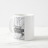 Think Positive – Motivational Line Art Mug Koffiemok (Voorkant links)