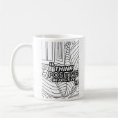 Think Positive – Motivational Line Art Mug Koffiemok (Links)