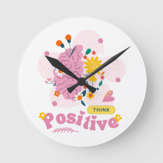 Think Positive Round Clock Ronde Klok