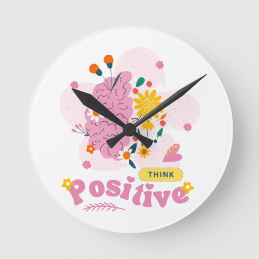 Think Positive Round Clock Ronde Klok (Voorkant)