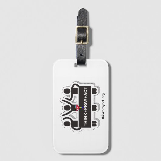Think+Pray+Act Bagage Label (Voorkant (verticaal))