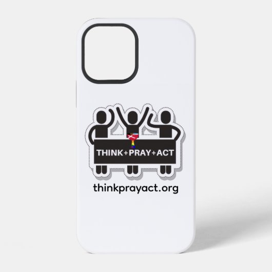 Think+Pray+Act iPhone 12 hoesje (Achterkant)