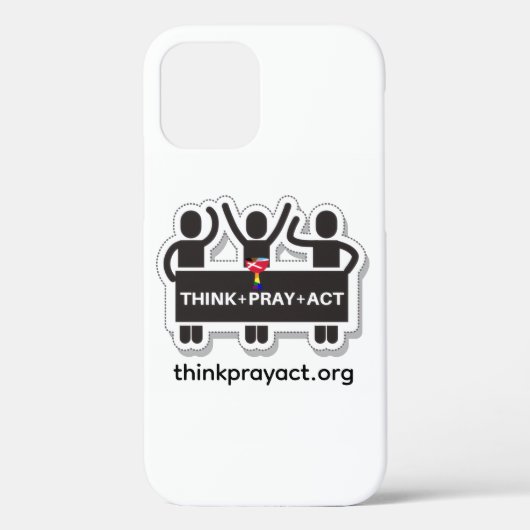 Think+Pray+Act iPhone 12 hoesje (Achterkant)