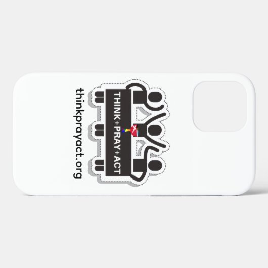 Think+Pray+Act iPhone 12 hoesje (Achterkant (horizontaal))