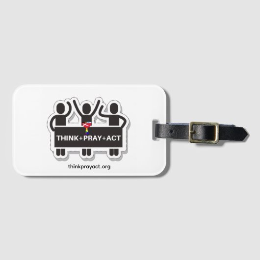 Think+Pray+Act Luggage Tag Bagagelabel (Voorkant (horizontaal))