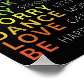 Think Sitive Affirmation Insrational Motivational  Poster (Hoek)