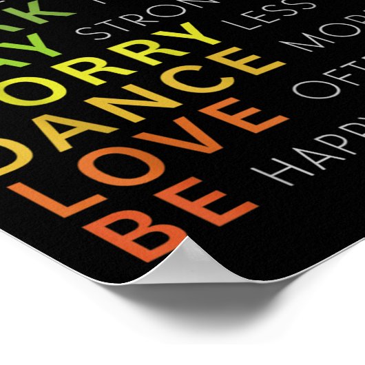 Think Sitive Affirmation Insrational Motivational  Poster (Hoek)