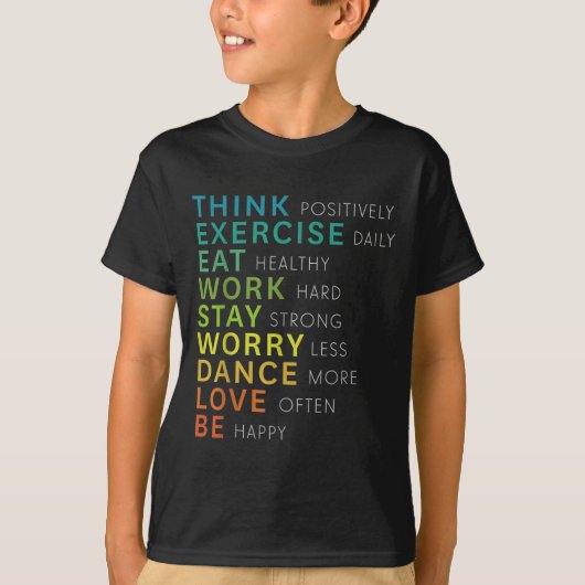 Think Sitive Affirmation Insrational Motivational  T-shirt (Voorkant)