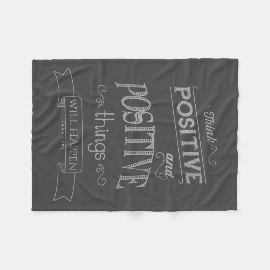 Think Sitive Things Happen Motivational  Fleece Deken (Voorkant (Horizontaal))