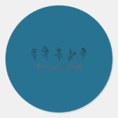 Think Sitive Thoughts, Sitivity Wildflower Motivat Ronde Sticker (Voorkant)