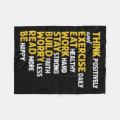 Think Sitively Exercise Daily Gym Workout Motivati Fleece Deken (Voorkant (Horizontaal))