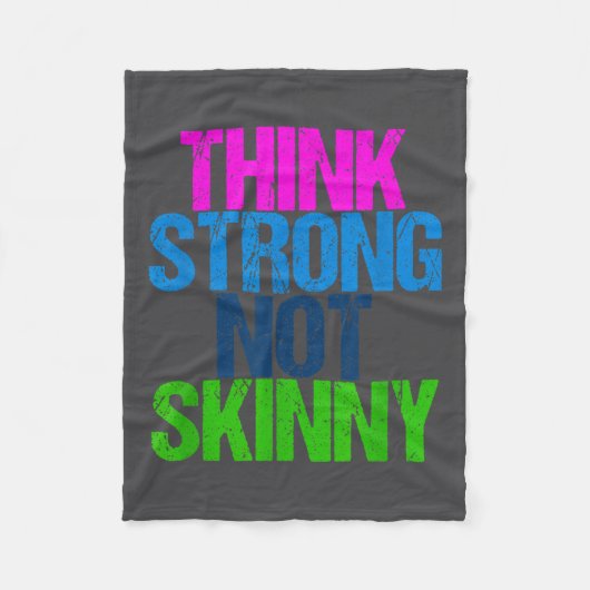 Think Strong Not Skinny Motivational Fitness  Fleece Deken (Voorkant)