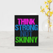 Think Strong Not Skinny Motivational Fitness  Kaart (Gele Bloem)