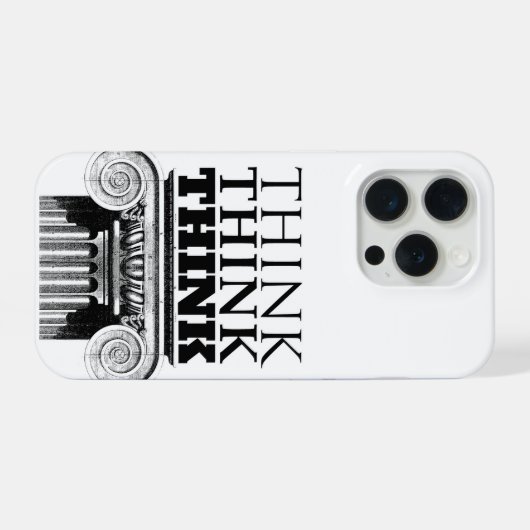 Think Think Think 12-staps iPhone 15 Pro hoesje (Achterkant horizontaal)