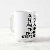 Think Three Steps Ahead Chess Player Mug Koffiemok (Voorkant links)