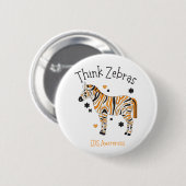 "Think Zebras" Ehlers Danlos Syndrome Button (Voorkant /achterkant)
