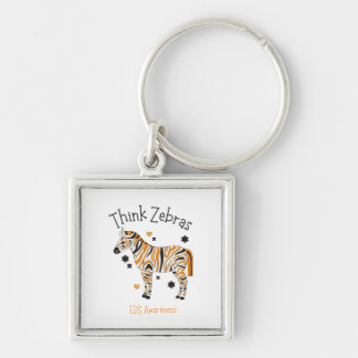 "Think Zebras" Ehlers Danlos Syndrome Button Sleutelhanger