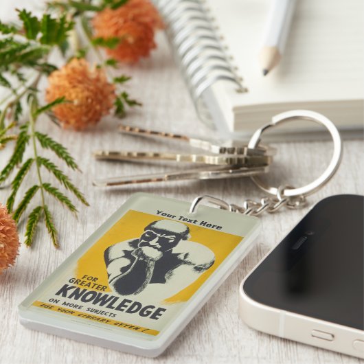 Thinker Library Poster Illinois WPA Sleutelhanger (Voorkant Rechts)