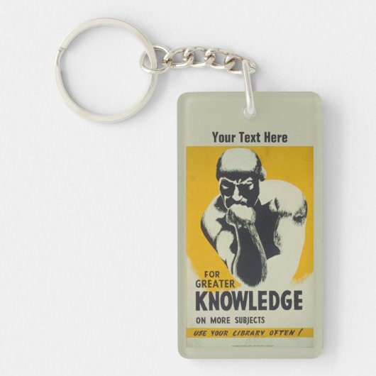 Thinker  Library Poster Illinois WPA Sleutelhanger (Voorkant)