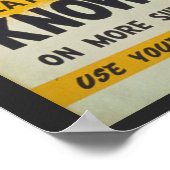  Thinker Statue de Gele Bibliotheek van Chicago Poster (Hoek)