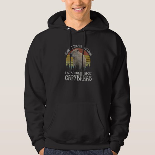 Thinking about Capybara South America Rodent Grass Hoodie (Voorkant)