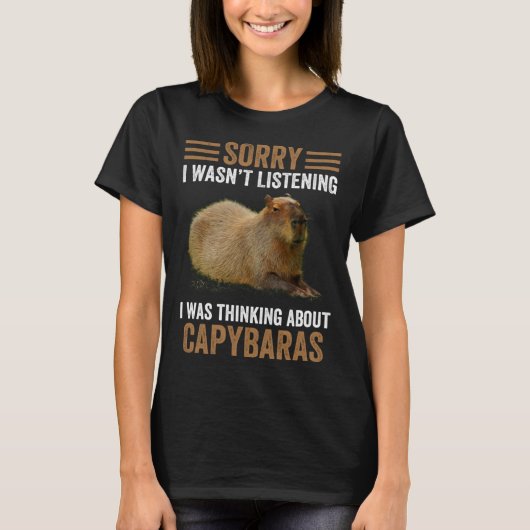 Thinking About Capybaras Capybara Gnawer Humor T-shirt (Voorkant)