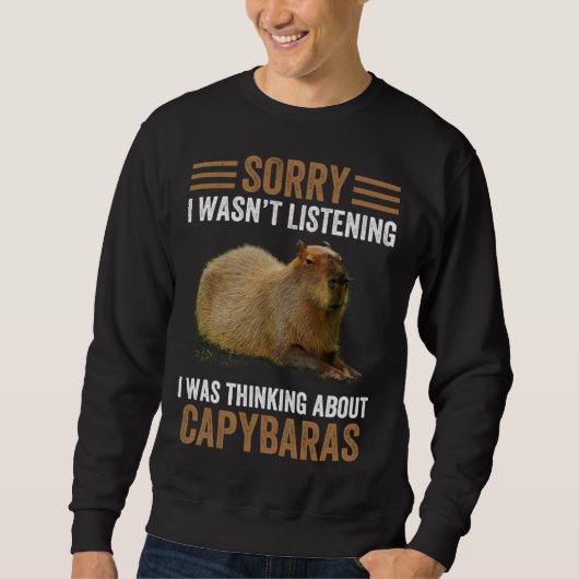 Thinking About Capybaras  Capybara Gnawer  Humor Trui (Voorkant)