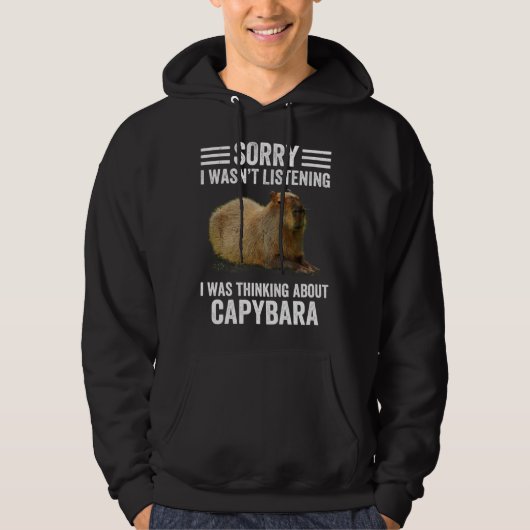 Thinking About Capybaras  Capybara Rodent Animal H Hoodie (Voorkant)