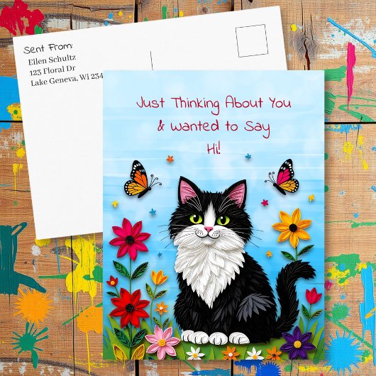 Thinking About You | Saying Hi Personalized Briefkaart