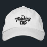 Thinking Cap Funny Humor Geborduurde Pet<br><div class="desc">Thinking Cap Funny embroidered cap from Ricaso - Show off your sense of humor with the “Thinking Cap” text-based design — perfect for anyone whose mind never quite switches off. Simple, bold typography delivers the joke instantly, making it relatable for thinkers, planners, worriers, and anyone who tends to analyze things...</div>
