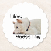 Thinking dog coaster by koroku kartonnen onderzetters (Voorkant)