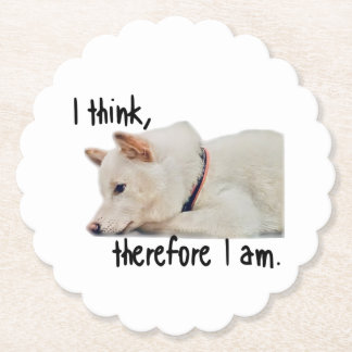 Thinking dog coaster by koroku kartonnen onderzetters