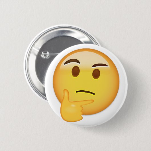 Thinking Face Emoji Ronde Button 5,7 Cm (Voorkant /achterkant)