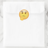 Thinking Face Emoji Ronde Sticker (Tas)