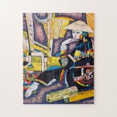 Thinking Hao Ping oriental vibrant women schilder Legpuzzel (Verticaal)