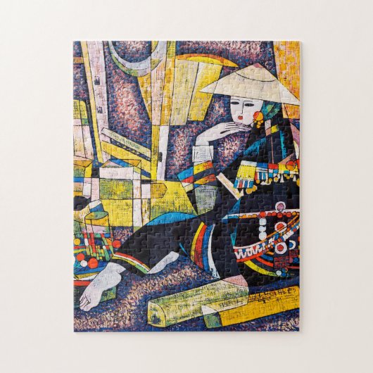 Thinking Hao Ping oriental vibrant women schilder Legpuzzel (Verticaal)