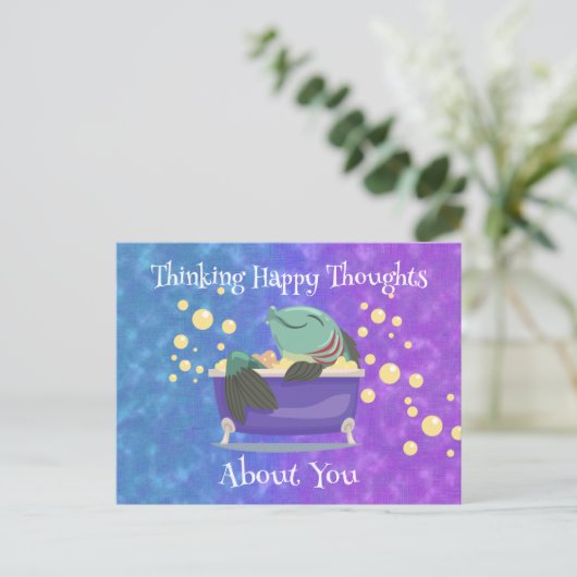 Thinking Happy Thoughts About You – Soaking Fish Briefkaart (Staand voorkant)