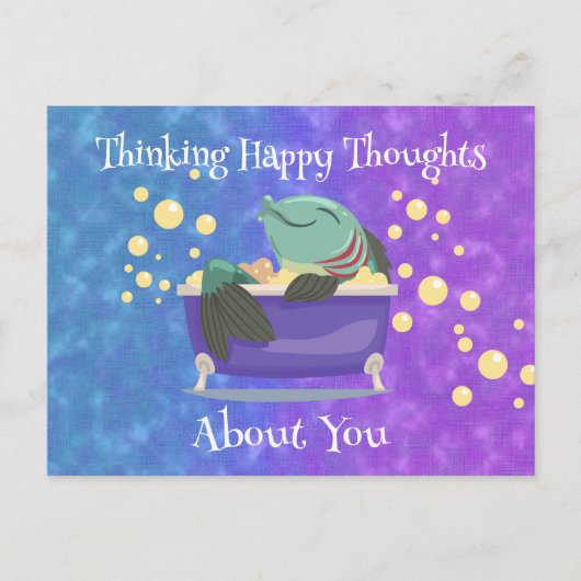 Thinking Happy Thoughts About You – Soaking Fish Briefkaart (Voorkant)
