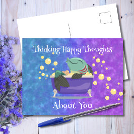 Thinking Happy Thoughts About You – Soaking Fish Briefkaart
