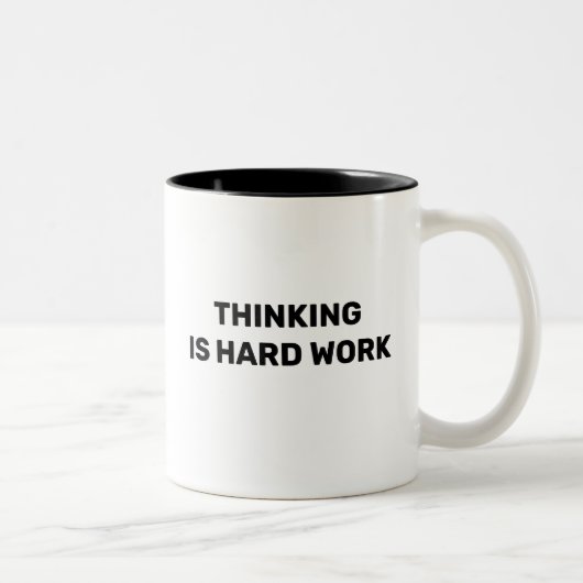 Thinking Is Hard Work™ Beker Tweekleurige Koffiemok (Rechts)